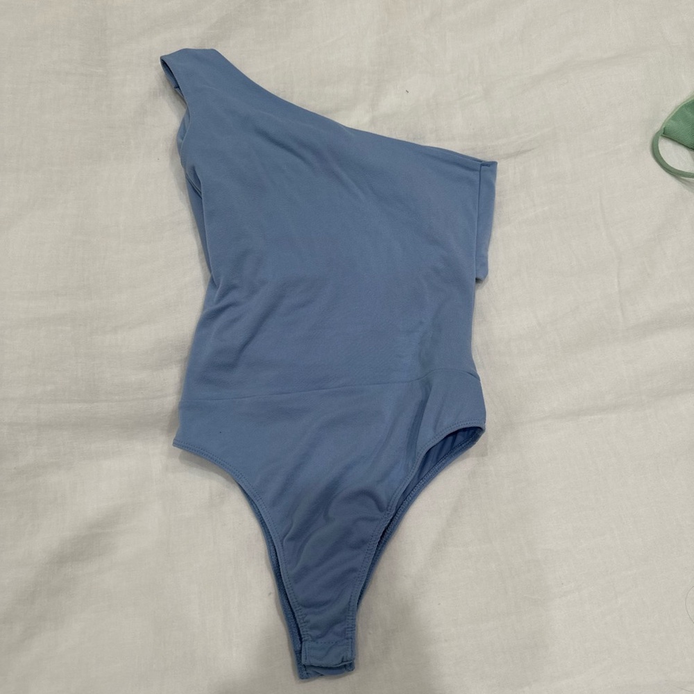 Blue blush One Shoulder Blue One Piece